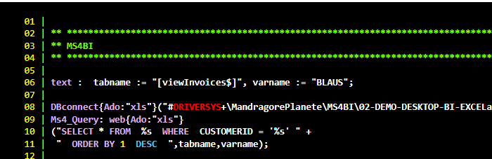 Ms4BI Excel Query