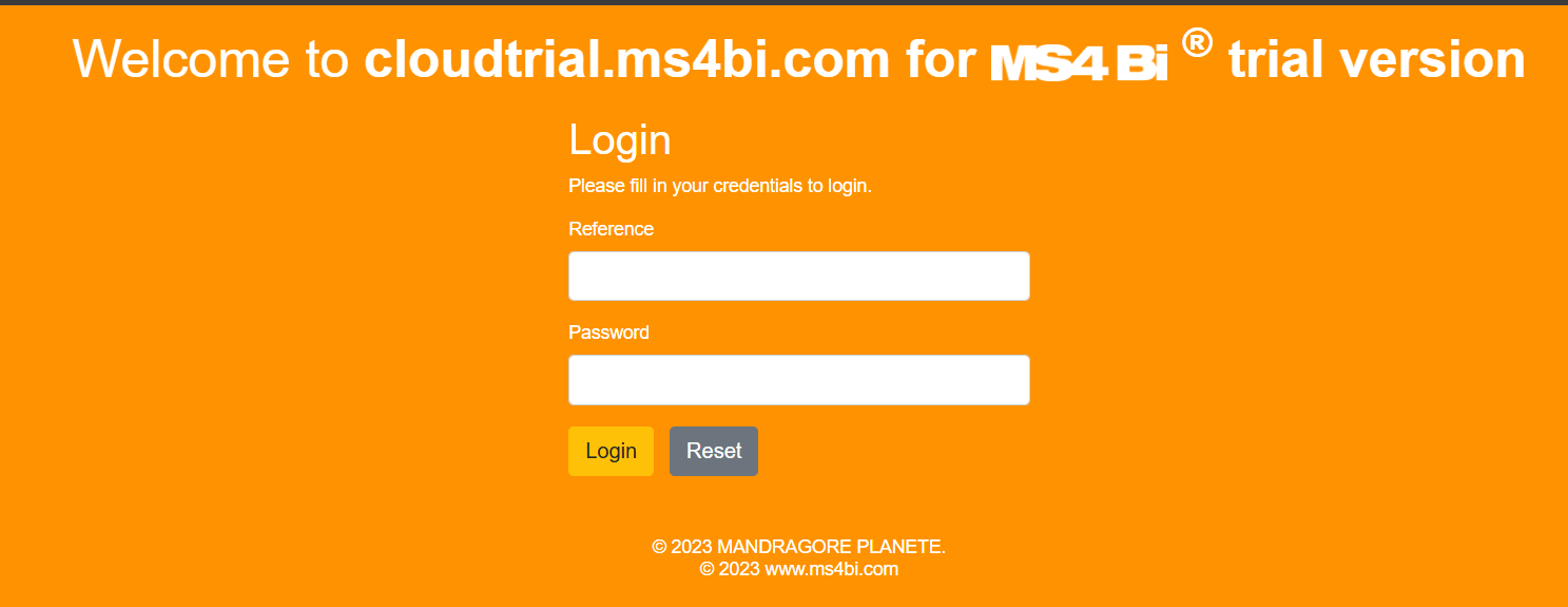 MS4BI cloud  trial