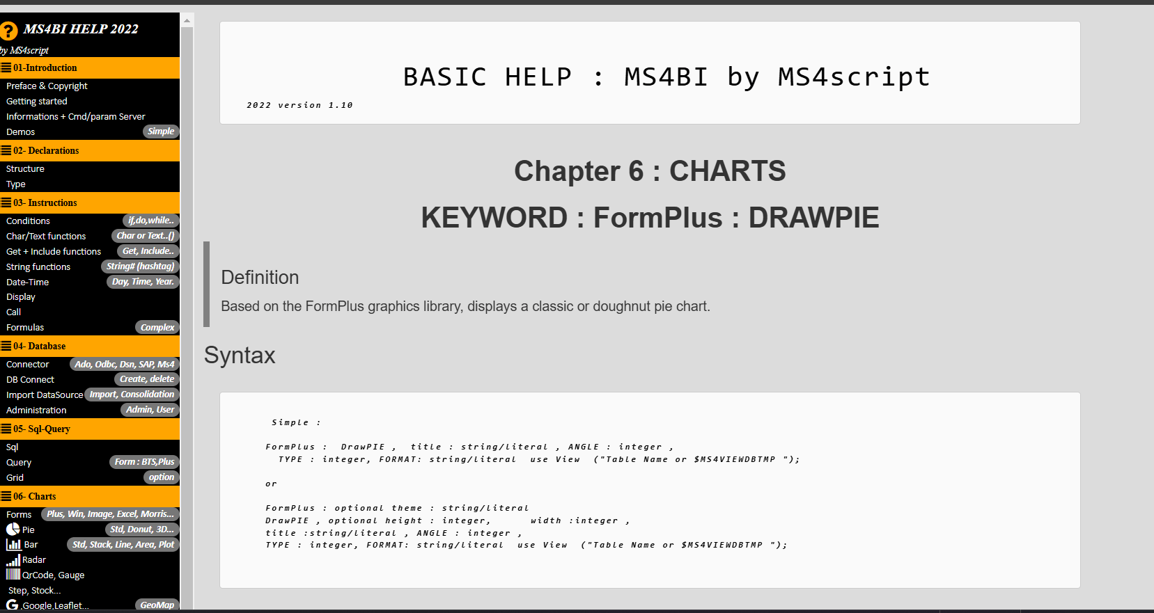 MS4BI menu 5