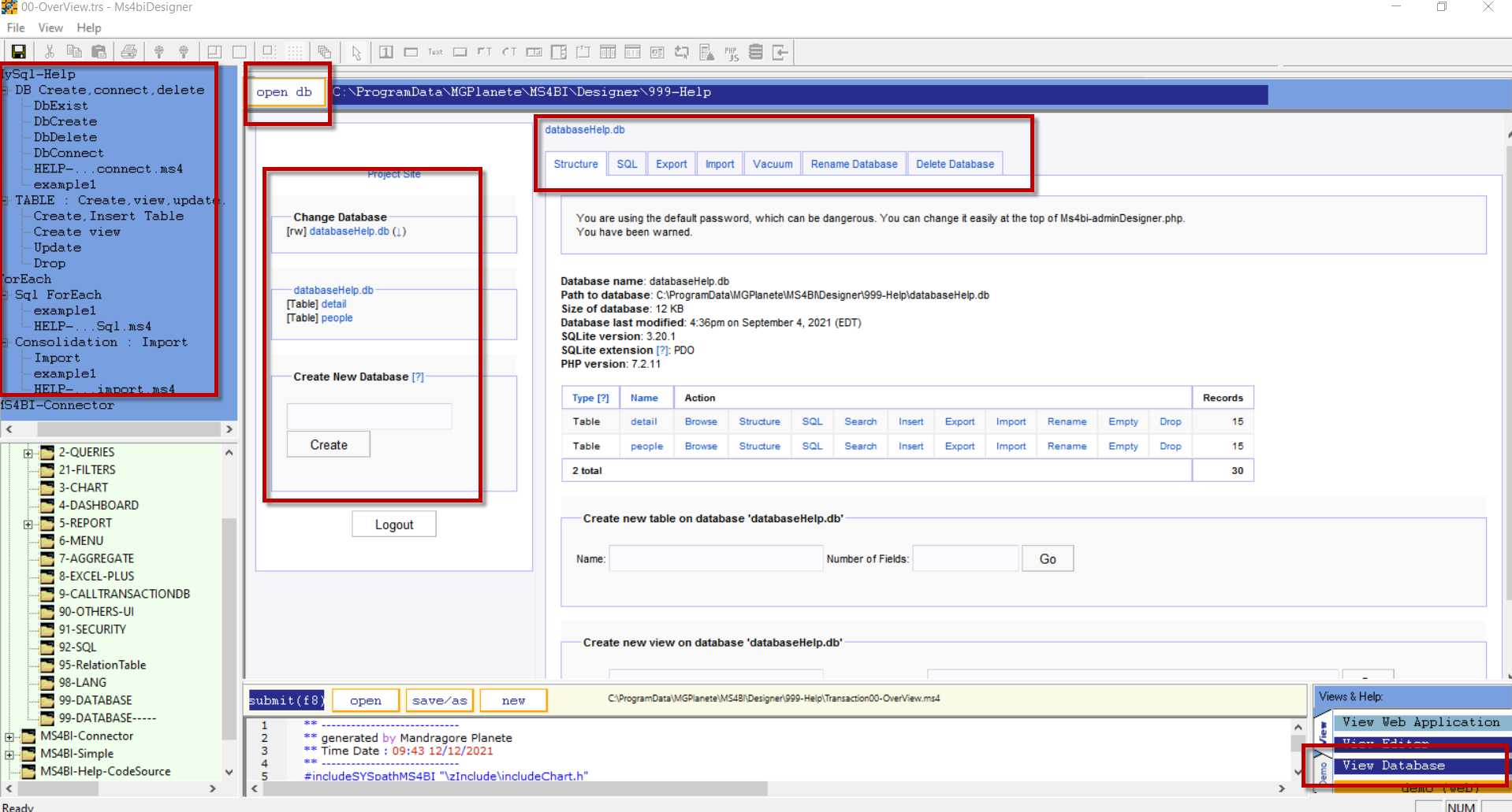 Ms4Designer Database Editor